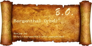 Bergenthal Orbó névjegykártya